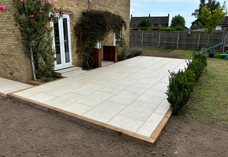 New patio in garden